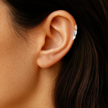 Earcuff plaqué or 18K zirconium 1 cm Daniela Bellaime 2