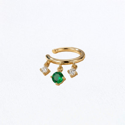 Earcuff verte plaqué or Devina 5