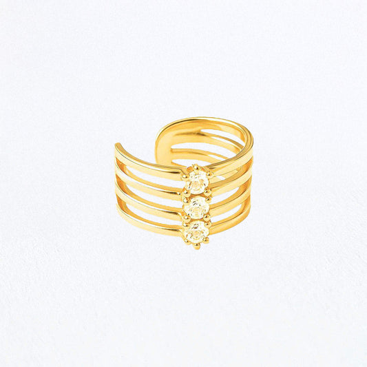 Earcuff Jonah - Plaqué Or 18K et Zirconium
