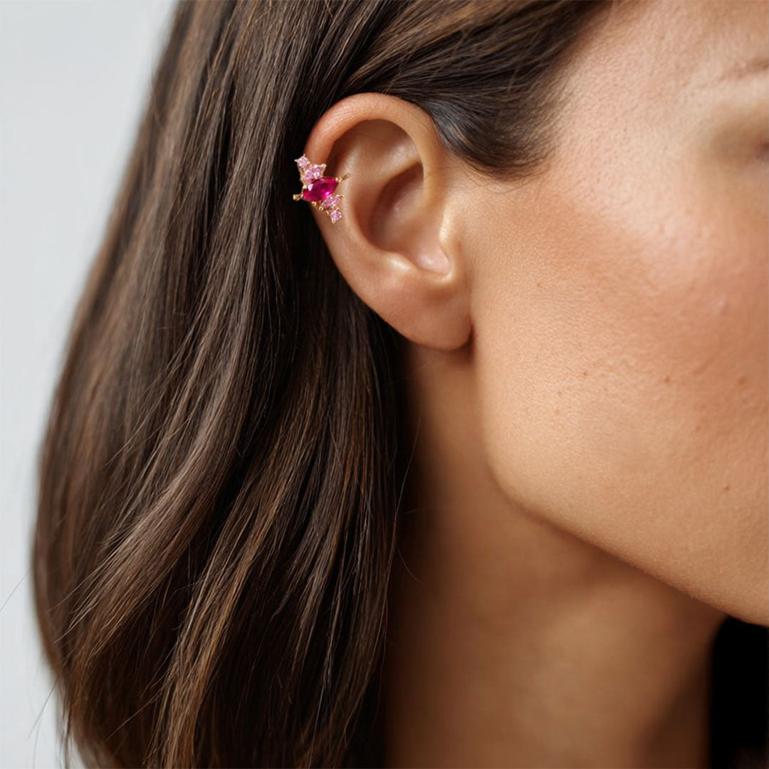 Earcuff rose plaqué or Juliette 4