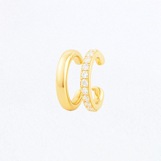 Earcuff Louisa - Plaqué Or 18K et Zirconium - 1 cm