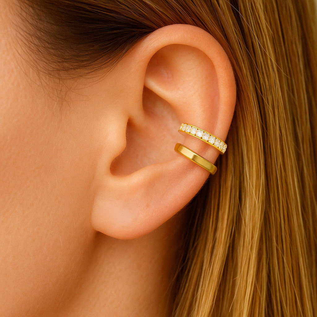 Earcuff plaqué or 18K zirconium 1 cm Louisa Bellaime 2