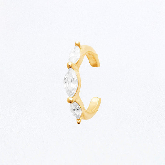 Earcuff Magdalena - Plaqué Or 18K et Zirconium - 1 cm