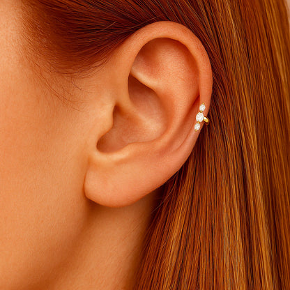 Earcuff plaqué or 18K zirconium 1 cm Magdalena Bellaime 2