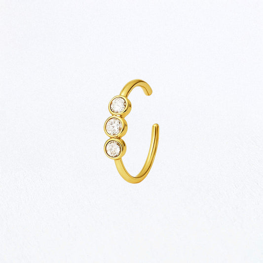 Earcuff Petra - Plaqué Or 18K et Zirconium