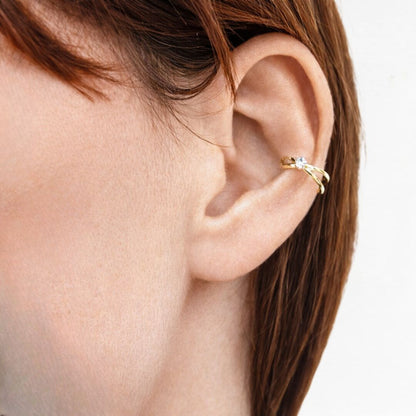 Earcuff plaqué or 18K zirconium Arye Bellaime 2