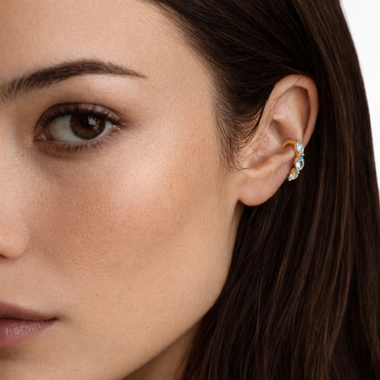 Earcuff plaqué or 18K zirconium 1 cm Daniela Bellaime 2