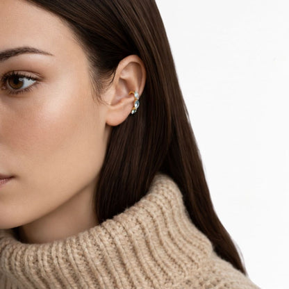 Earcuff plaqué or 18K zirconium 1 cm Daniela Bellaime 3