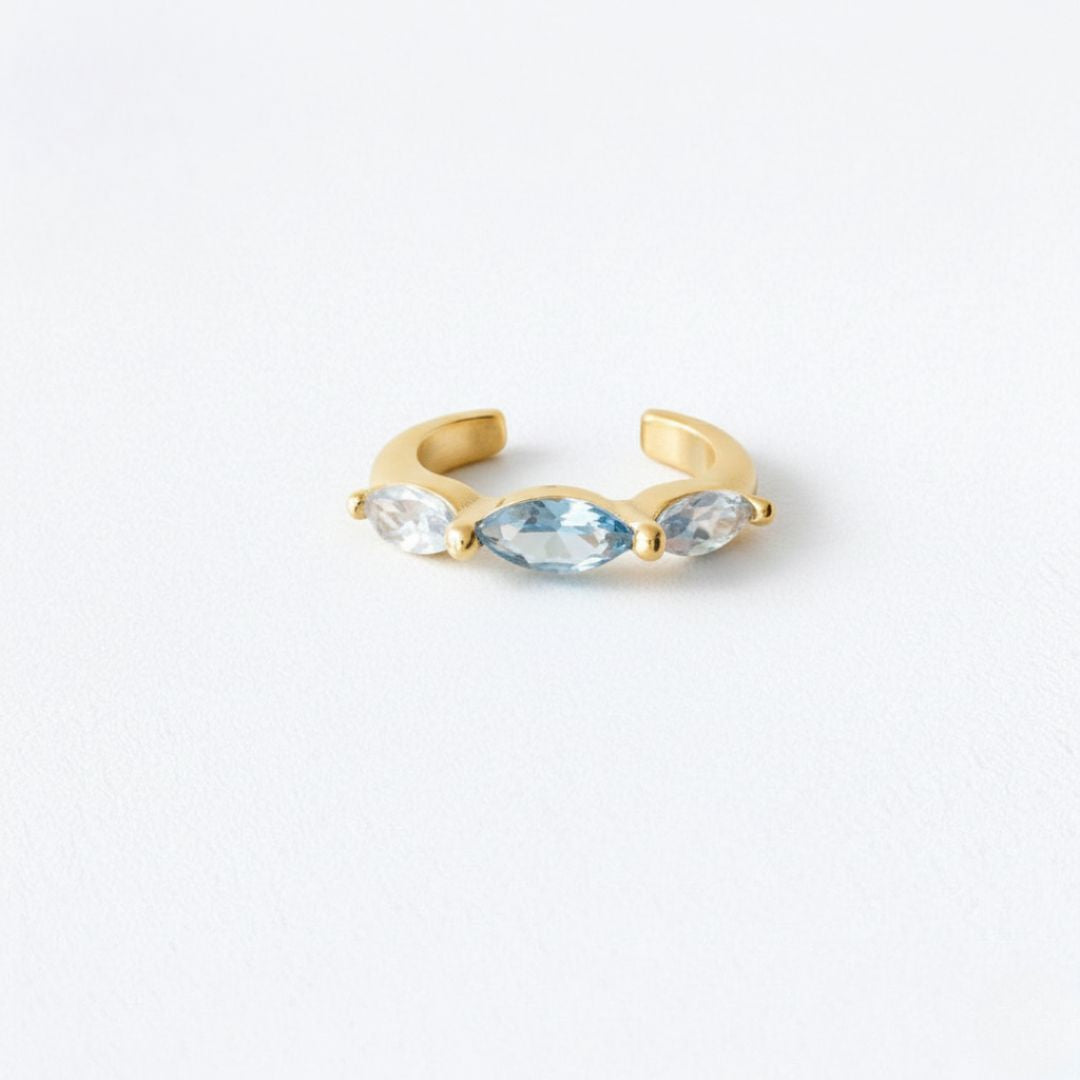 Earcuff plaqué or 18K zirconium 1 cm Daniela Bellaime 4