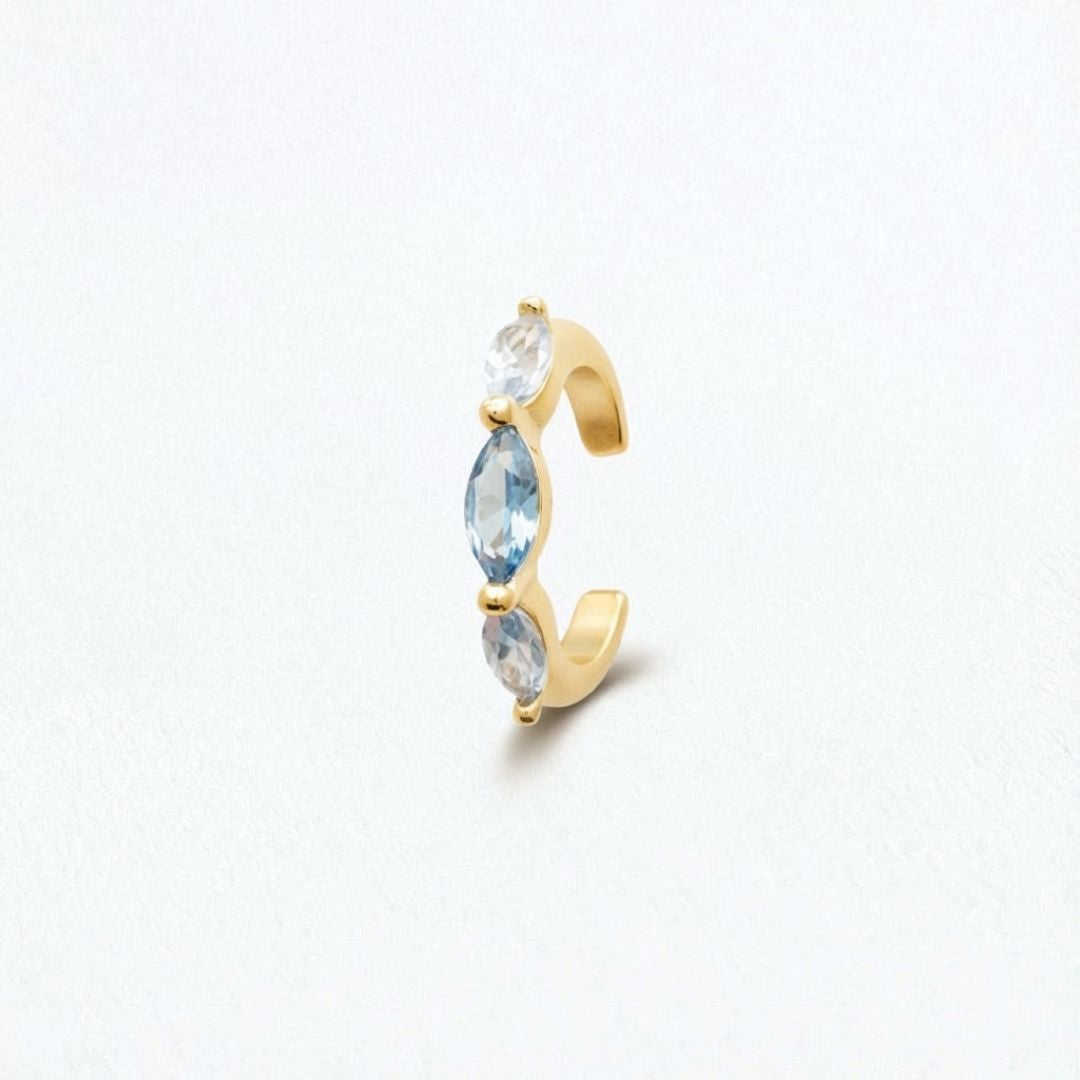 Earcuff plaqué or 18K zirconium 1 cm Daniela Bellaime