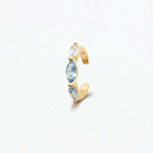 Earcuff plaqué or 18K zirconium 1 cm Daniela Bellaime