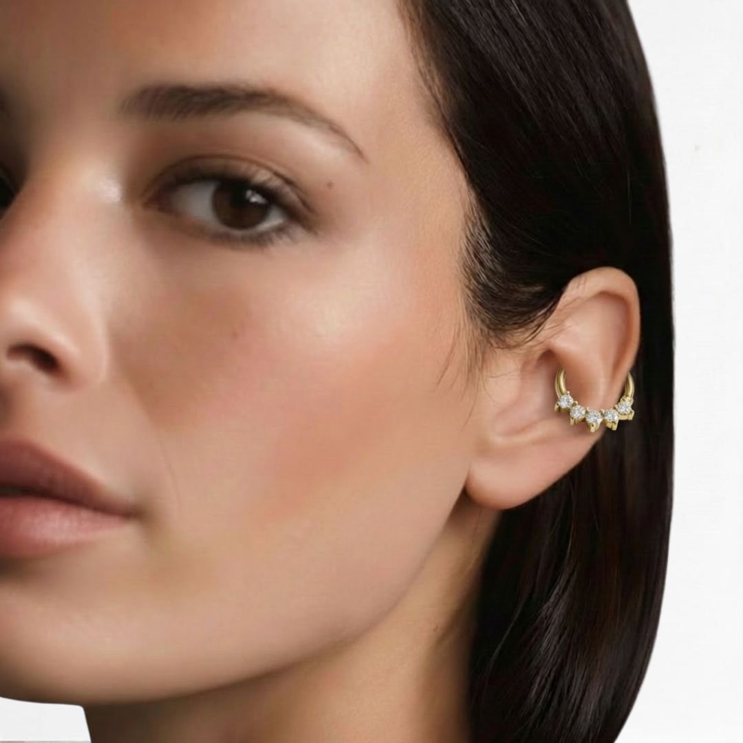 Earcuff plaqué or Jade Bellaime 2