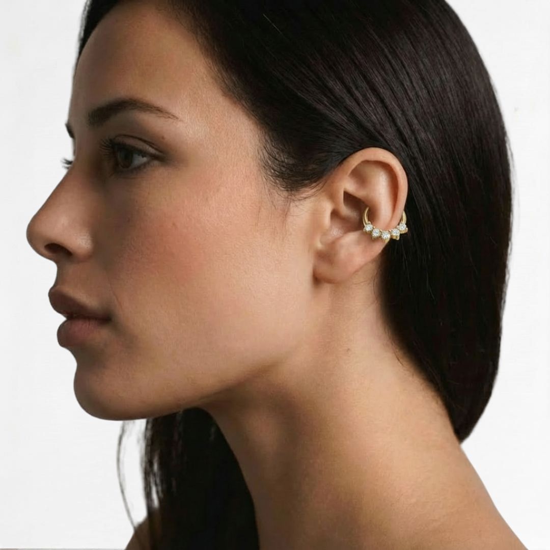 Earcuff plaqué or Jade Bellaime 3
