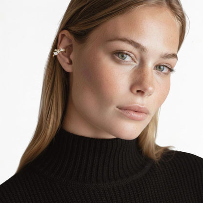 Earcuff plaqué or 18K zirconium 1 cm Romy Bellaime 3