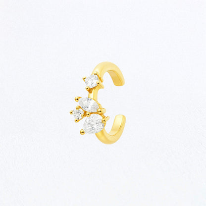 Earcuff Romy - Plaqué Or 18K et Zirconium - 1 cm