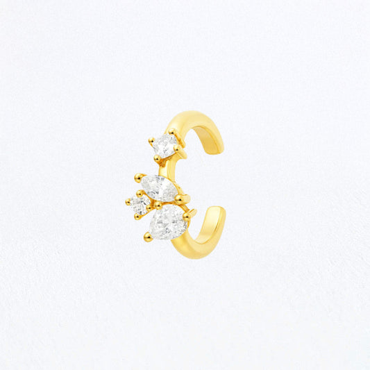 Earcuff Romy - Plaqué Or 18K et Zirconium - 1 cm