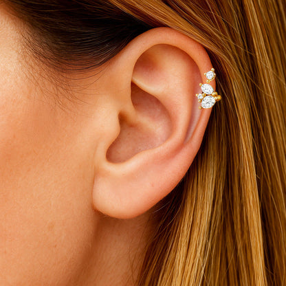 Earcuff plaqué or 18K zirconium 1 cm Romy Bellaime 2