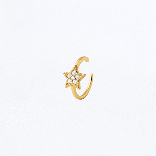 Ear cuff etoile plaqué or 18K zirconium Bellaime