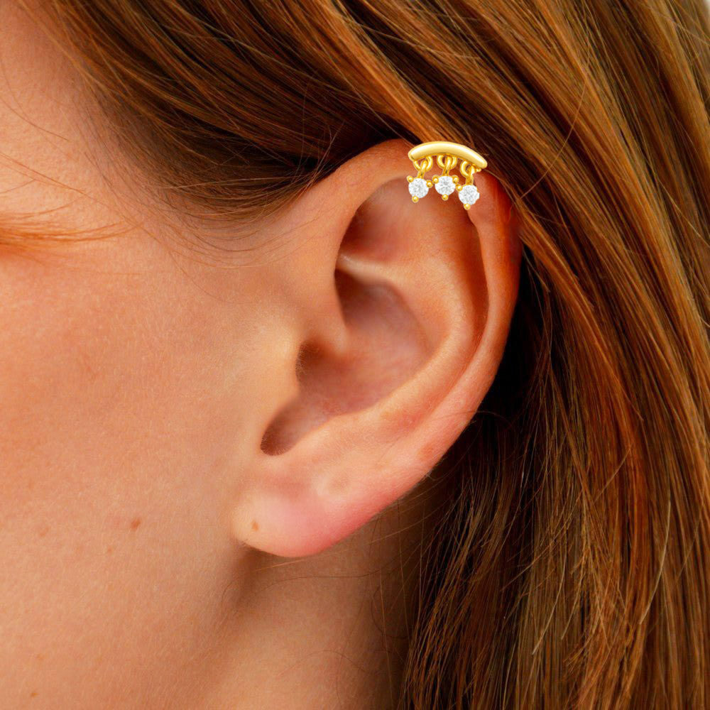 Piercing Oreille Maelle - Plaqué or 18K