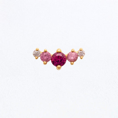 Piercing Oreille Pink Harmony - Plaqué or 18K