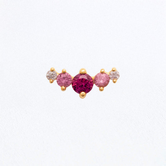 Piercing Oreille Pink Harmony - Plaqué or 18K