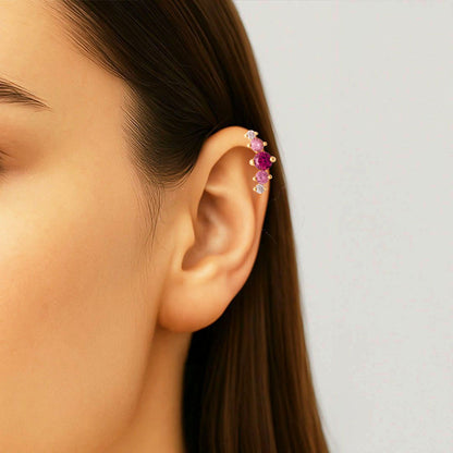 Piercing Oreille Pink Harmony - Plaqué or 18K