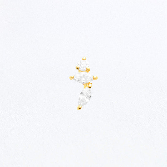 Piercing Oreille Betina - Plaqué or 18K