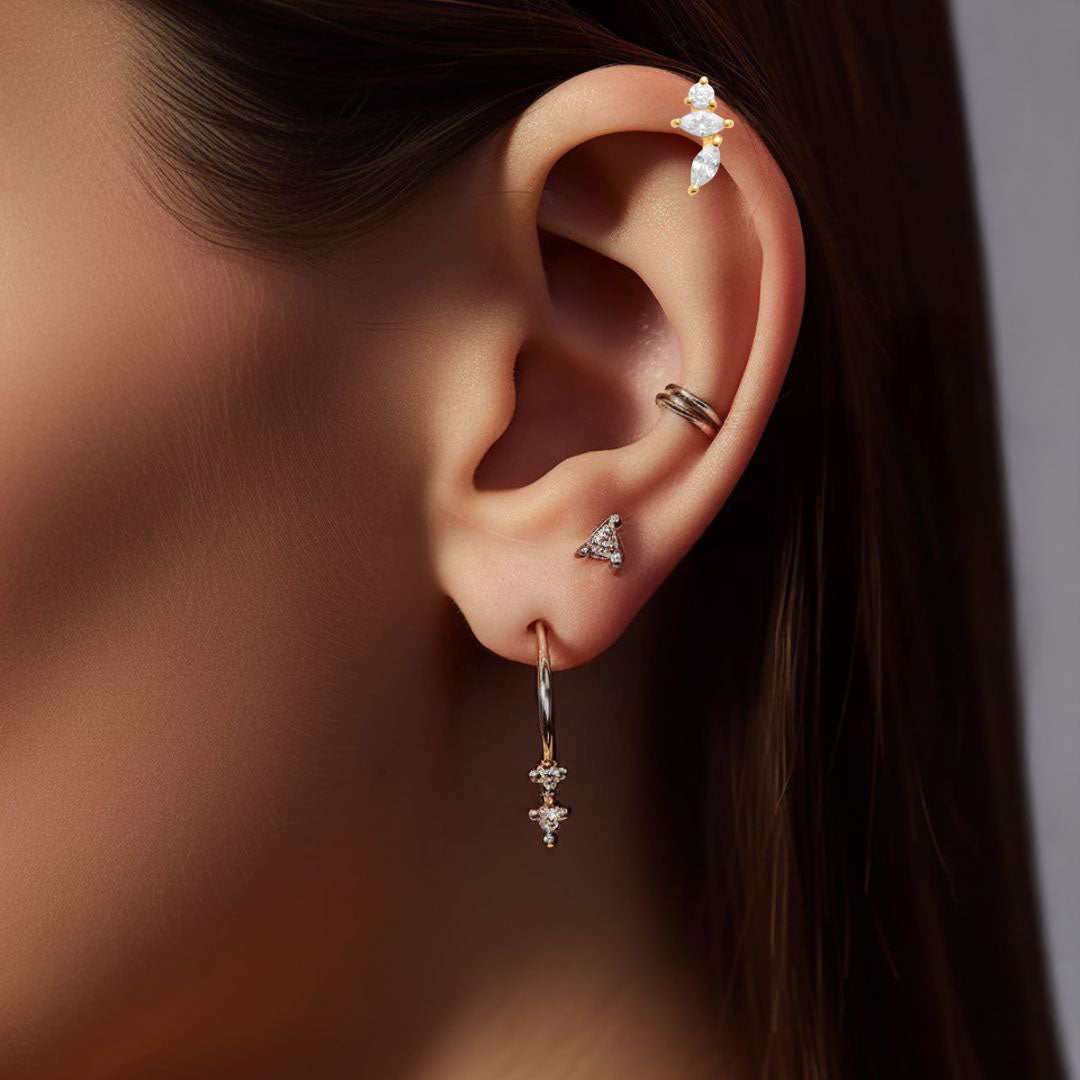 Piercing Oreille Plaqué or Betina Bellaime 4