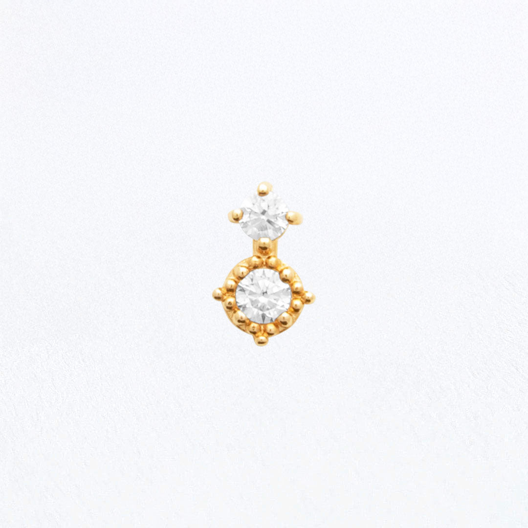 Piercing Oreille Plaqué or Duostone Bellaime