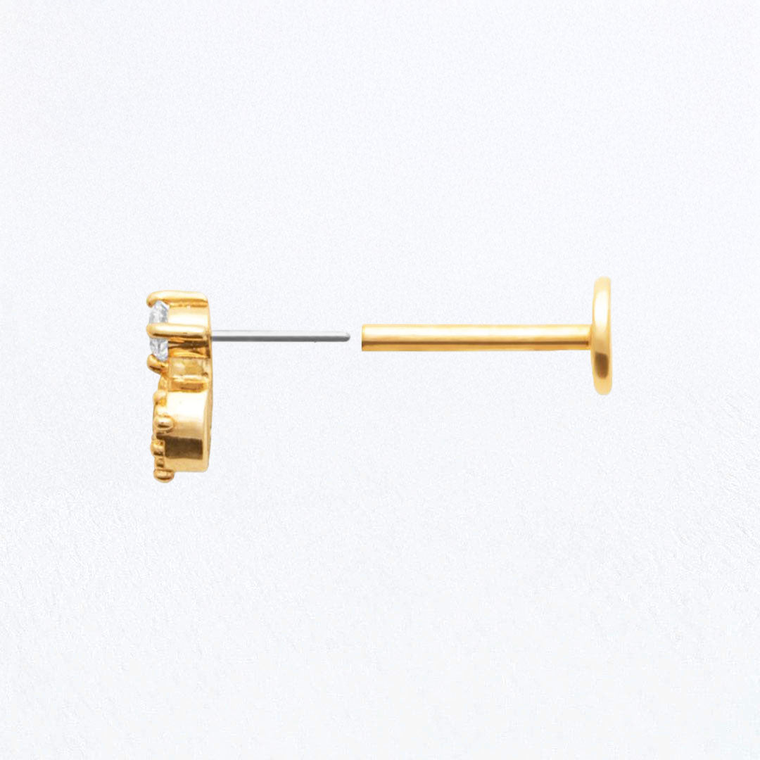 Piercing Oreille Plaqué or Duostone Bellaime 3