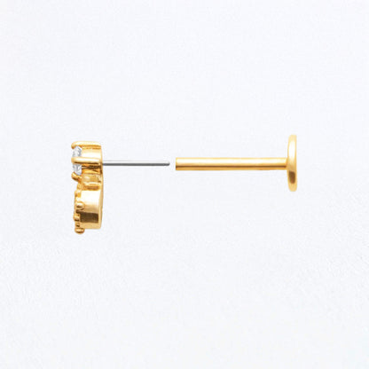 Piercing Oreille Plaqué or Duostone Bellaime 3