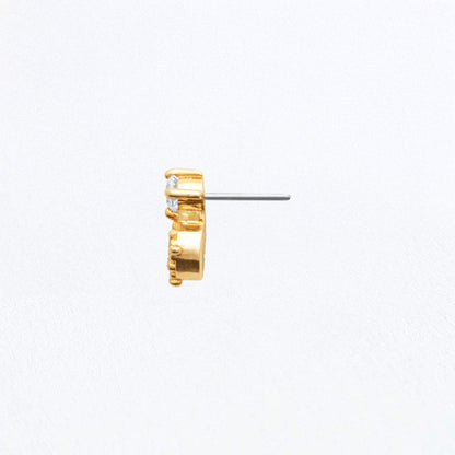 Piercing Oreille Plaqué or Duostone Bellaime 4