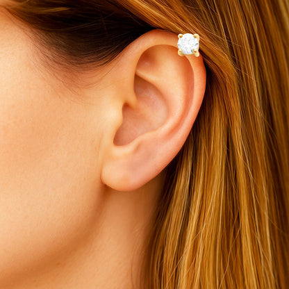 Piercing Oreille Gemma - Plaqué or 18K
