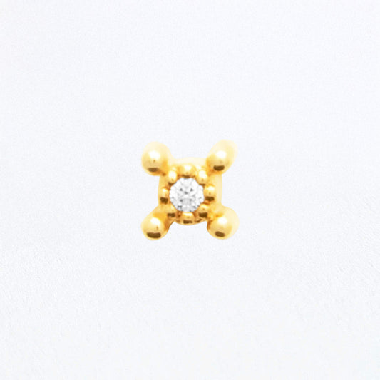 Piercing Oreille Halo - Plaqué or 18K
