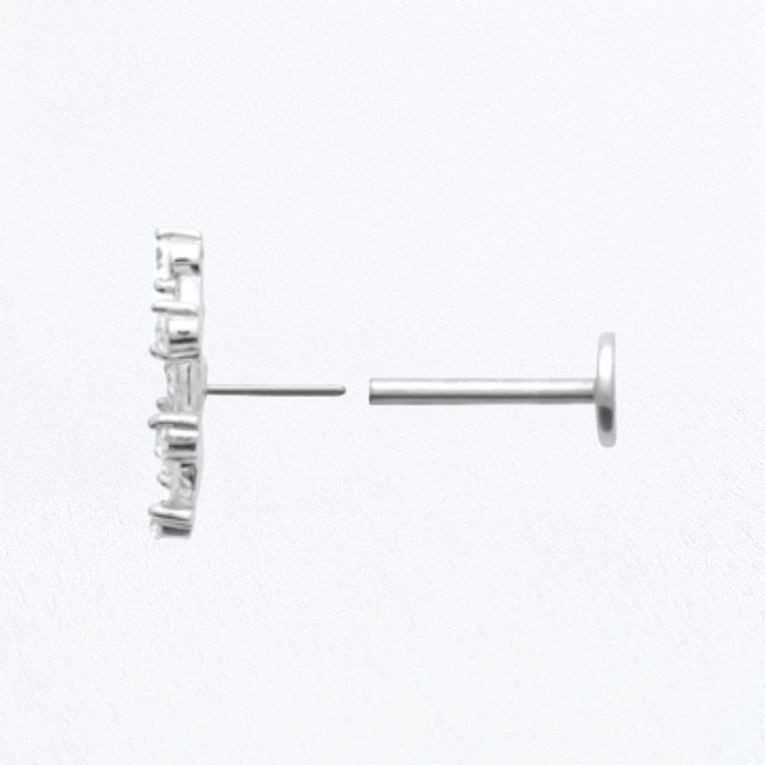 Piercing Oreille Stone Flower - Argent 925