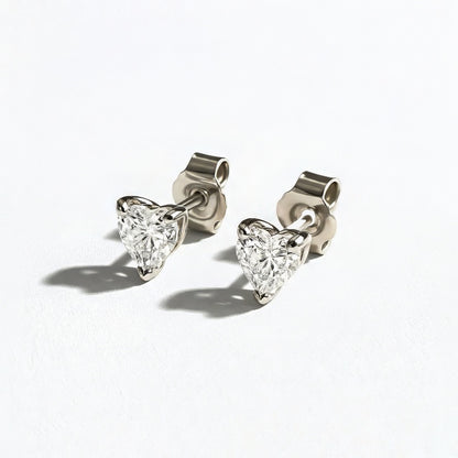 Puce d'oreille coeur argent 925 zirconium Heart of Glass Bellaime