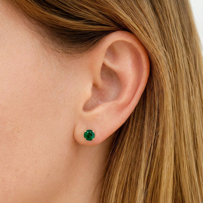 Boucle d'oreille verte puce argent 925 cristal Love It Bellaime 2