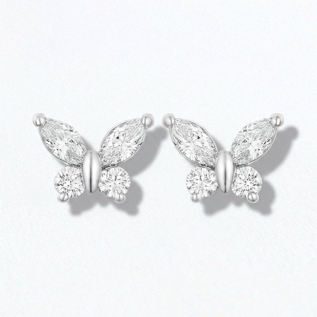 Puces d'oreilles papillon argent 925 Butterfly