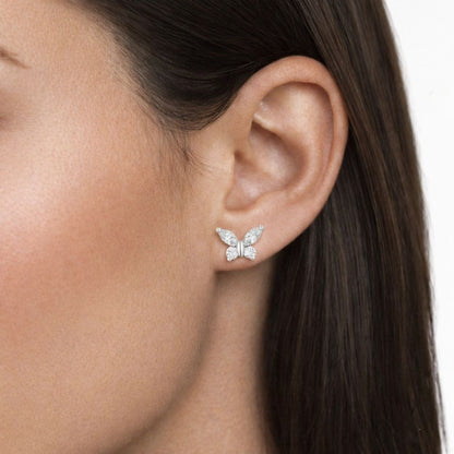 Puces d'oreilles papillon argent 925 Butterfly 3