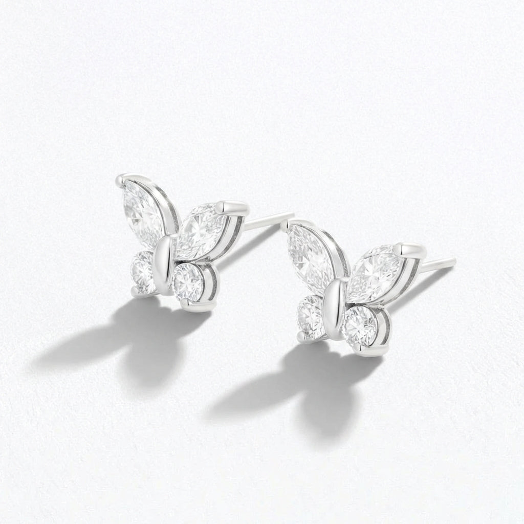 Puces d'oreilles papillon argent 925 Butterfly 4