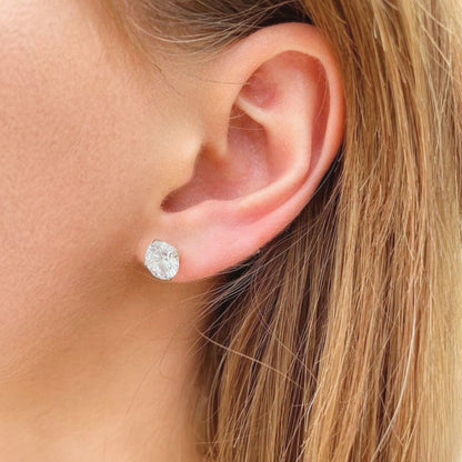 Boucle d'oreille puce argent 925 zirconium 8 mm Basic & Perfect Bellaime 2