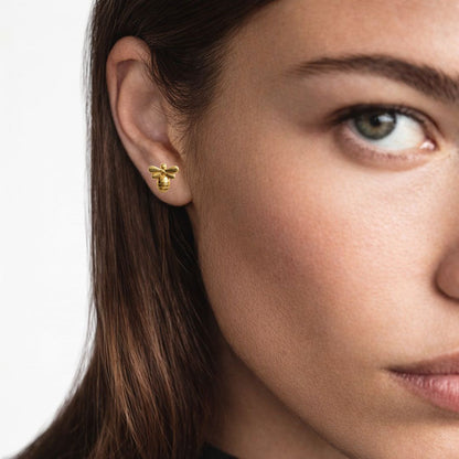 Puces d'oreilles abeille plaqué or Bee Bellaime 3