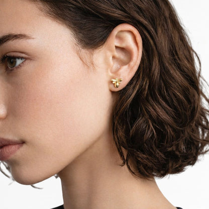 Puces d'oreilles abeille plaqué or Bee Bellaime 2