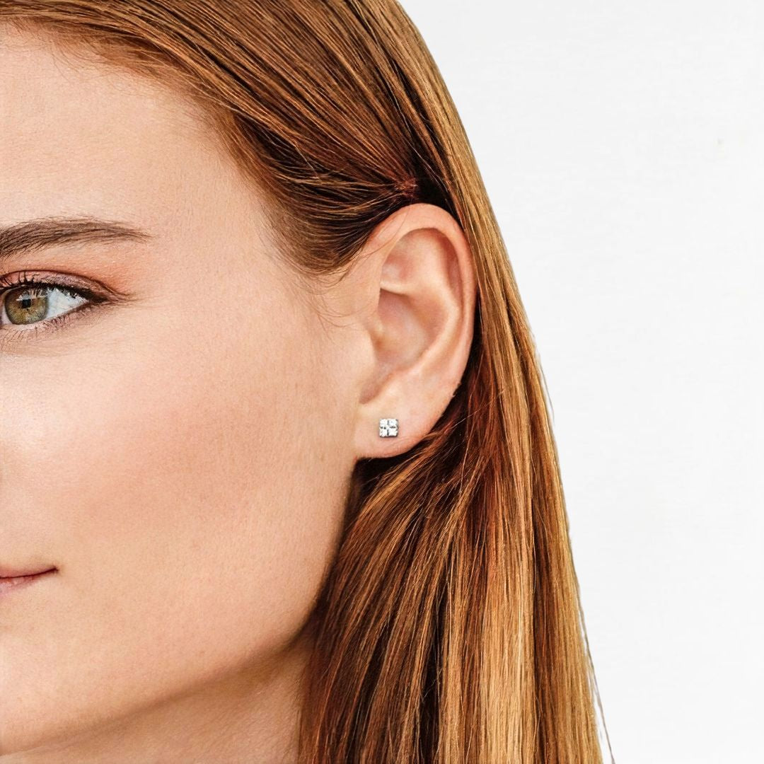 Puces d'oreilles argent 925 zirconium Harmony Bellaime 3