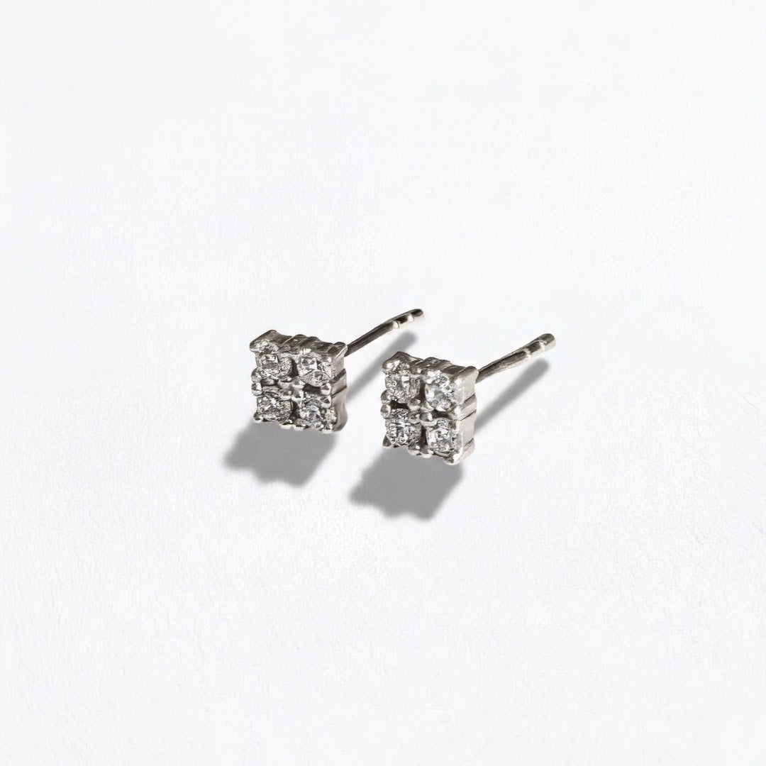 Puces d'oreilles argent 925 zirconium Harmony Bellaime 4