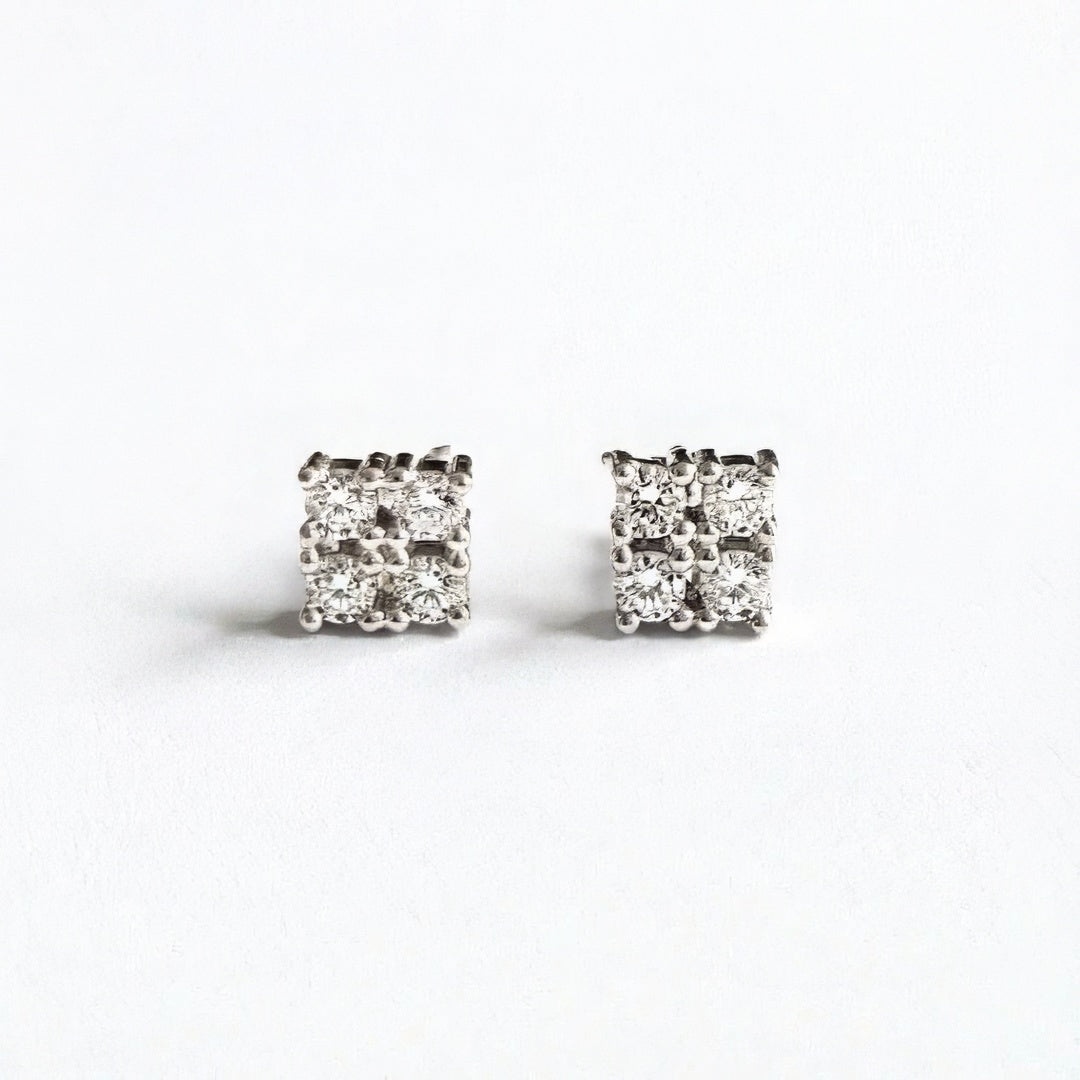 Puces d'oreilles argent 925 zirconium Harmony Bellaime