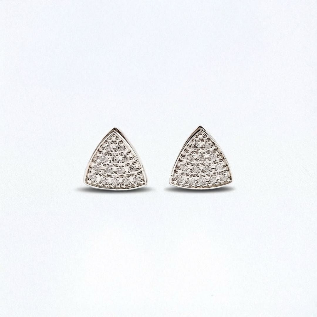 Puce d'oreille argent 925 zirconium Duplicity Bellaime