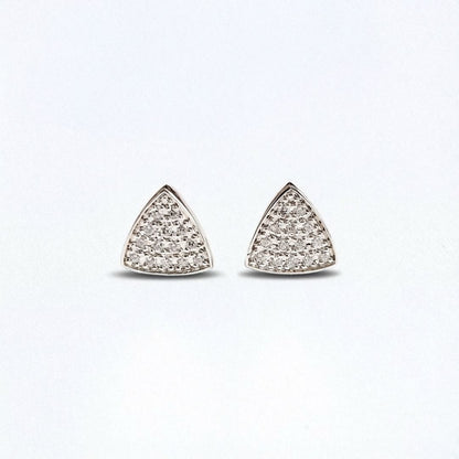 Puce d'oreille argent 925 zirconium Duplicity Bellaime