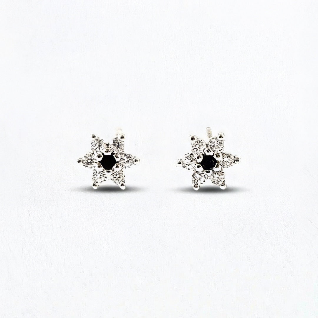 Puce d'oreille argent 925 zirconium Edelweiss Bellaime