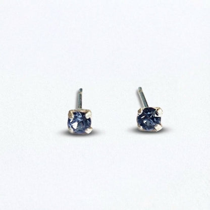Boucle d'oreille bleu puce argent 925 cristal Love It Bellaime